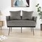Costway Modern Loveseat Sofa Upholstered Dutch Velvet Couch with Woven Back & Arms Green/Grey